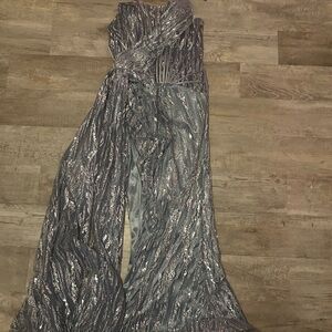 Stylish Silver Evening Dress